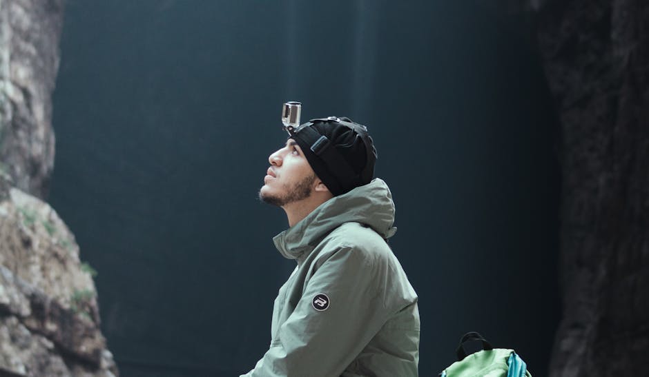 A young explorer with a camera captures the beauty of Constantine's caves in Algeria